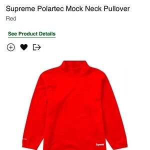 NWT Supreme polartec mock neck pullover red xxl